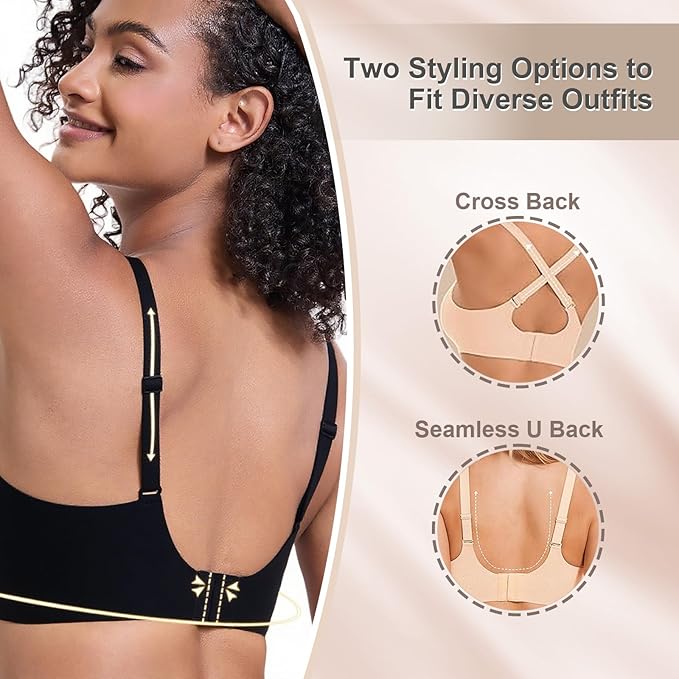 V-Neck Jelly Seamless Push-Up Bra