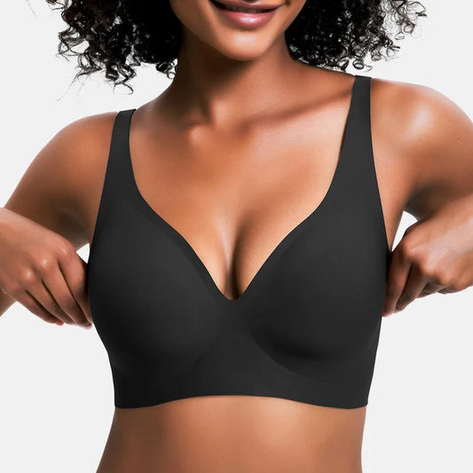 V-Neck Jelly Seamless Push-Up Bra