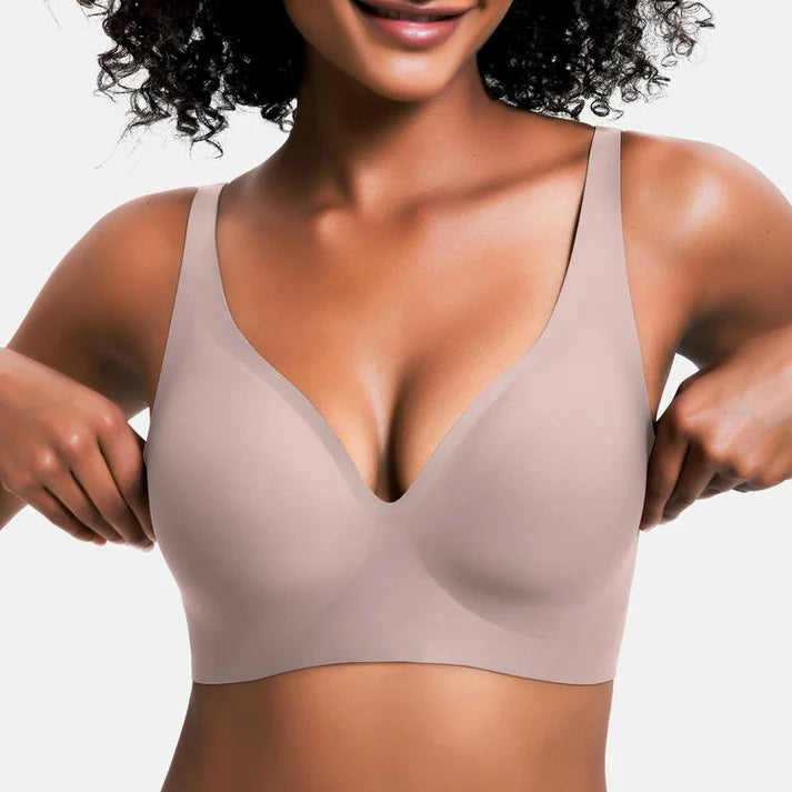 V-Neck Jelly Seamless Push-Up Bra